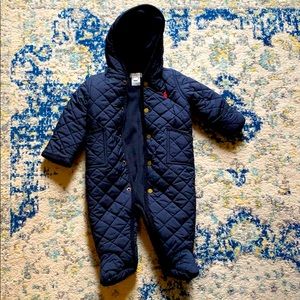 Adorable Quilted Navy Ralph Lauren Snow Suit